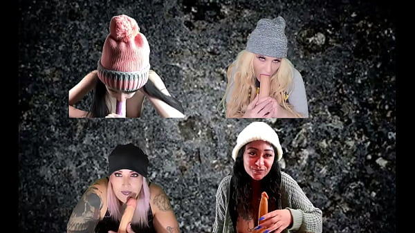 Four grunge chicks dance and suck cock