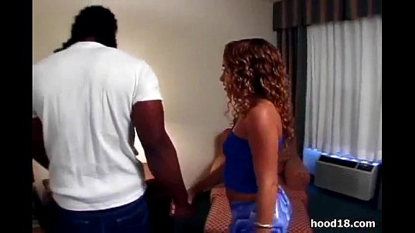 Sexy black couplefuckingin hotel room