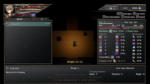 Roguelite game cursed blacksmith by ason cowgirl dungeon crawler alpha version trial 