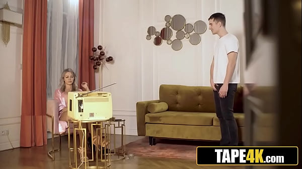 Sightless seductress tricks and treats with young stud 