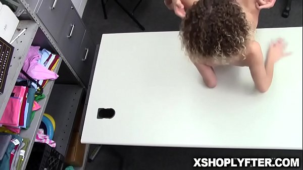 Hot shoplifter_babe romped hard over the table by_the officer