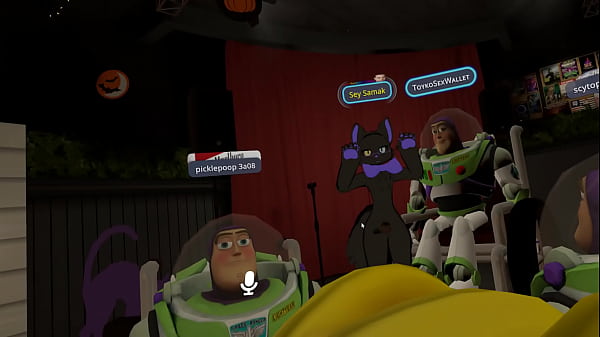 buzz lightyear absolutelyfucks multiple_people at once on stage
