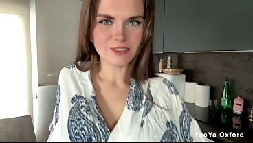 Busty step mother seduces step son by her yummy cock at the kitchen shows him milky tits and masturbating 