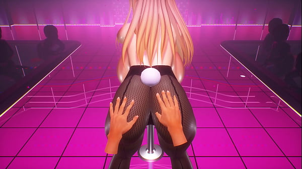 Kancolle ship bismarck wearing bunnysuit and tents the audience to hit her on the ass 