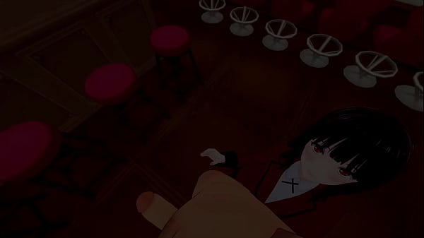 Yumeko gives a handjob to a orange guy 
