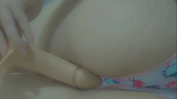 Teasing dildo play cute student alone at home 