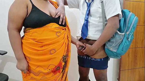 Teacher using college boy