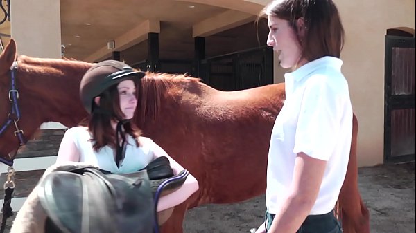 Pretty kara price and her classmate ally evans enjoy pearls diving after lesson of riding