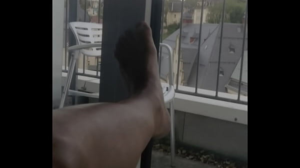 wanking at thehotel window