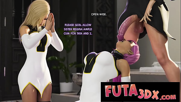 Play MP4 - Futa3DX - Pious Big Dicked Futa Serves Her Cock In Hot Threesome