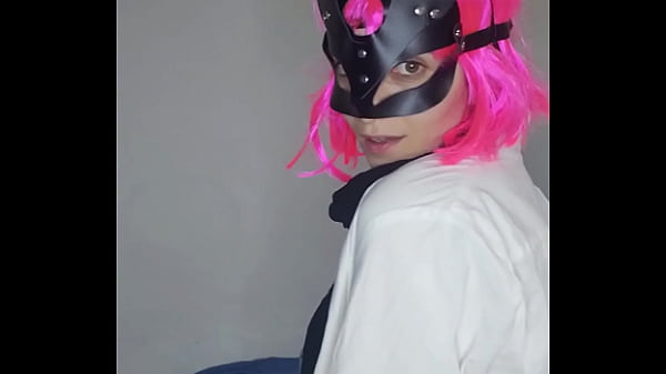 Be seduced by my tits as i masturbate with my kitty mask