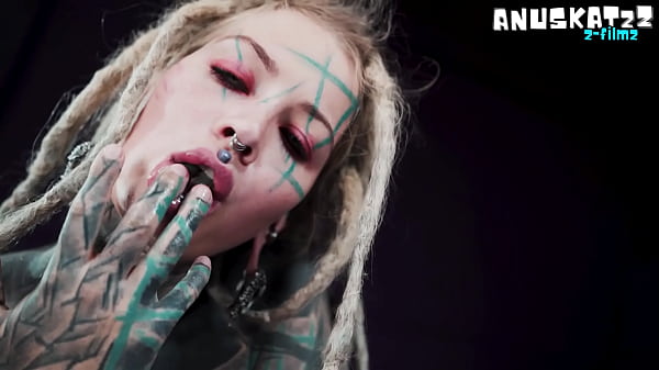 TATTOO PIERCED alt girl gives SLOPPY BJ and gets ANAL fucked