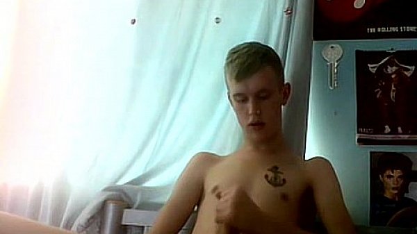 Cute Brit twink stroking his long hard uncut cock for you 