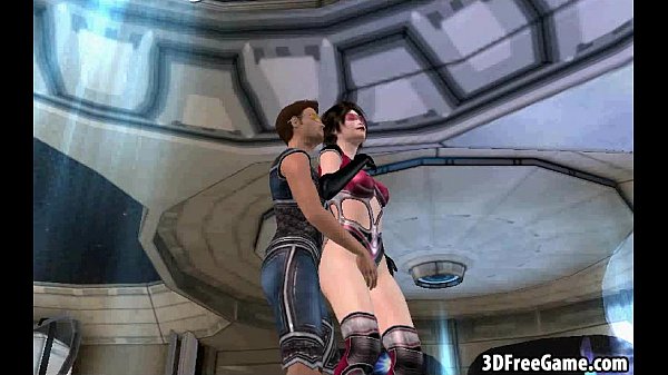 Foxy 3Dcartoonbrunette babe getting tit fucked