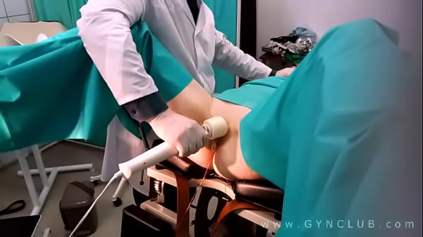 Gyno orgasm on gyno chair 
