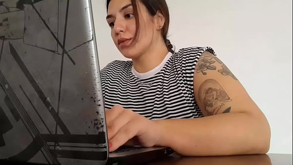 Girl fart while on her computer
