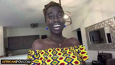 Busty black babe sucks white dick sloppy in homemade modeling audition