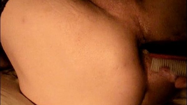 Dark stockings and a hairbrush in my asshole 