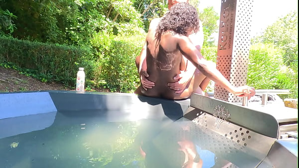 The nudist swan gets banged outdoors in the sun 