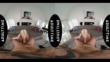 Gorgeous blonde cutie fucks this cock pov 