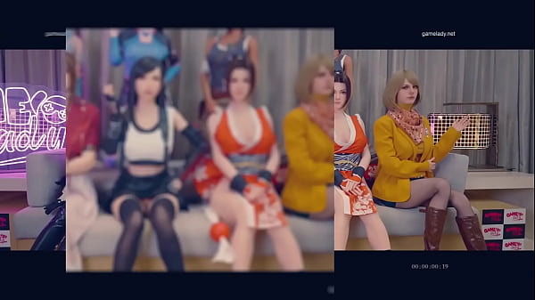 Ff tifa aerith and cloud are enjoying beach party 