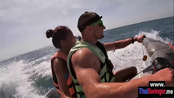 Perverted big ass Asian teen sucking a best friends big hard_dick outdoor