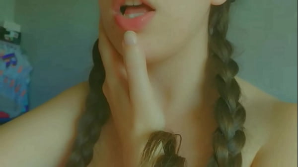 Horny and naughty student ahegao face hot babe with pig tails