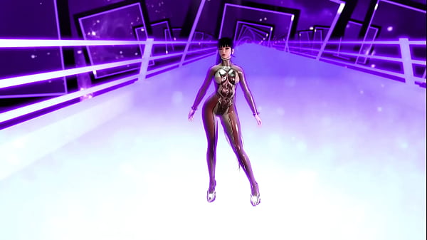 Flirtly stripper eve shows off her body in a tight suit after completing game 