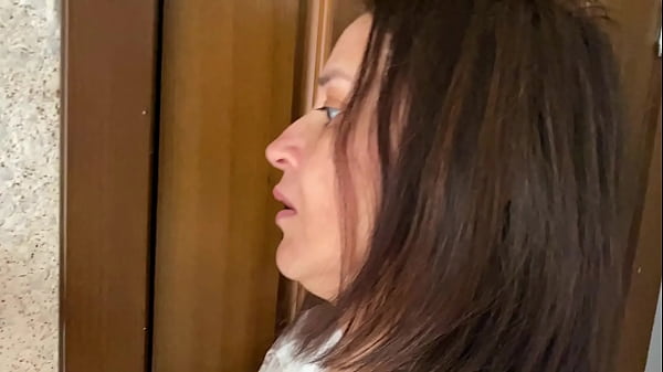 Mature milf masturbates with tits on a young guy's cock and then he fucks her in the ass