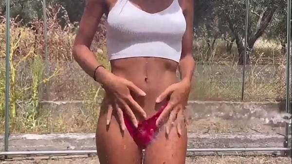 Fresh water on my little tits 