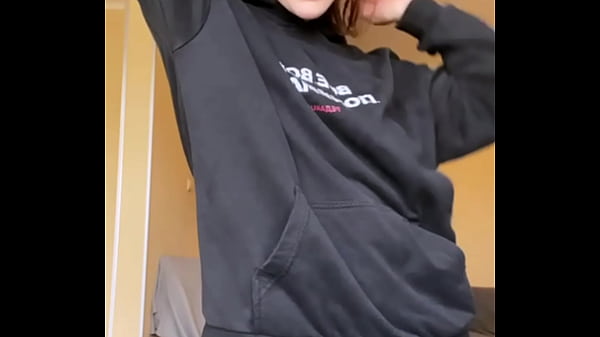 Teasing you and my pussy in a hoodie