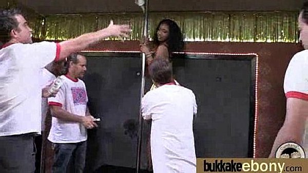 Ebony girlfriend takes huge loads of cum on her face 10 