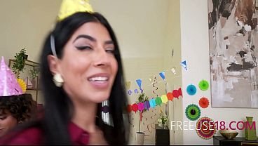 Interracial freeuse to fix his gooning problem