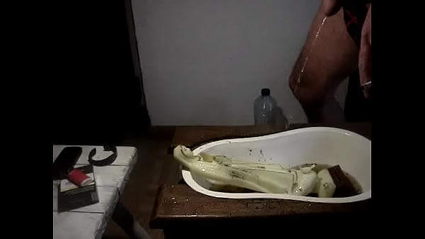 VIRGIN MARY PISSED ALL OVER . ME IN RIPPED JEANS /SEXY STRING/ 