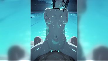 Reze has sex by the pool AI Generated Hentai 
