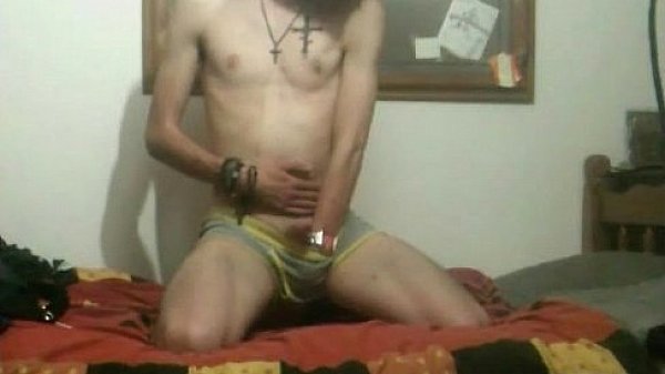 Amateur gay emo guy jerking his dick on his bed By EmosExposed gays 