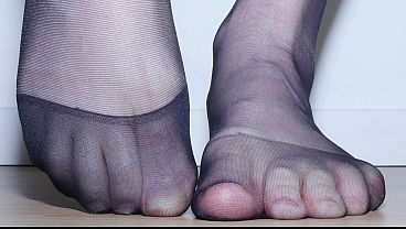 My Feet In Black Sheer Pantyhose Tights Photoset