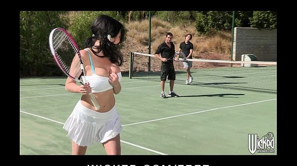 Busty cougar is picked up_at the tennis club and double teamed