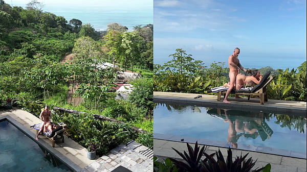 Asmr Outdoors Public Pool Sex With Drone Footage And Facial Cumshot thumbnail