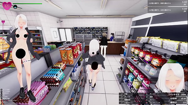 品出ししているバイトのお姉さんに近づいて、 聖水ぶっかけ！