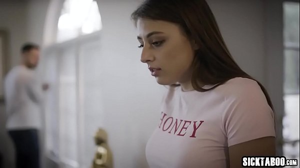 Bad stepbrother treats hot teen stepsister like a stepsister while she was sucking on his cock