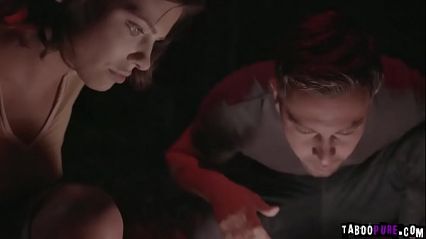 Man drops to his knees to enter while the woman_crawls underneath_him!