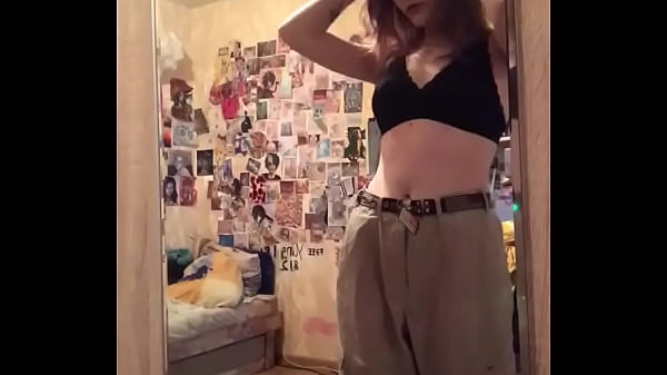 Masturbating pussy in front of the mirror