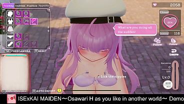 ISExKAI MAIDEN～Osawari H as you like in another world～ (Free Steam Demo Game)  Touch / Feel, Breasts, Isekai, Harem, Fantasy, Masturbation, Outdoor, Exposure 