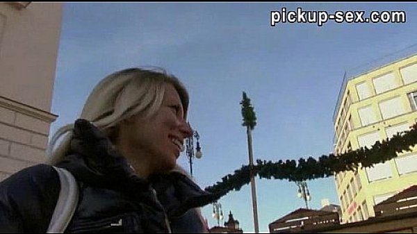 Amateur blonde Adrienne fucked and creampied for some money 