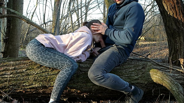 Redhead Public Deepthroats Dick And RoughFucks In The Wood