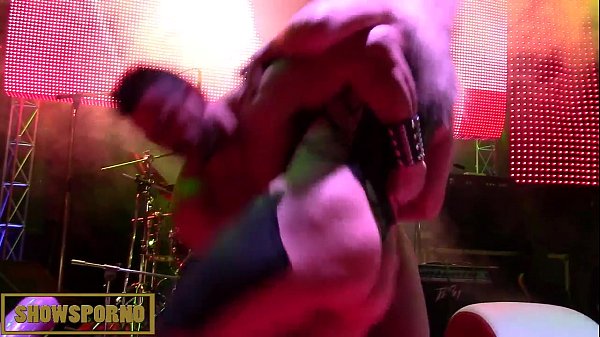 Blonde big natural tits fuck on stage_with live music