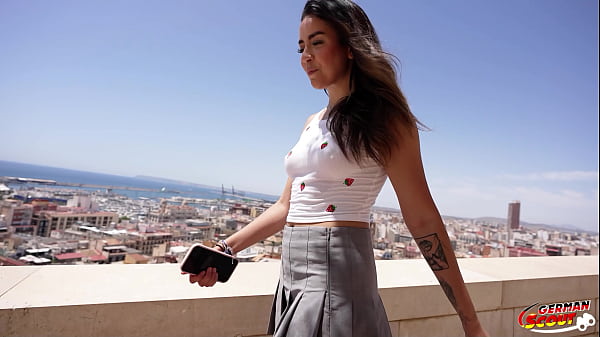 German scout latina girl kitty love pick up for casting fuck with massive cum