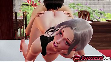 Bai Yi - Hot Anime Girl in Hentai: Huge Boobs Play, Rimjob With Moanings, Wet Pussy Licking by Wall Leading to Squirt 