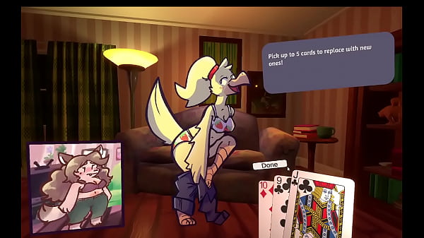 Failed furry party results in strip poker 